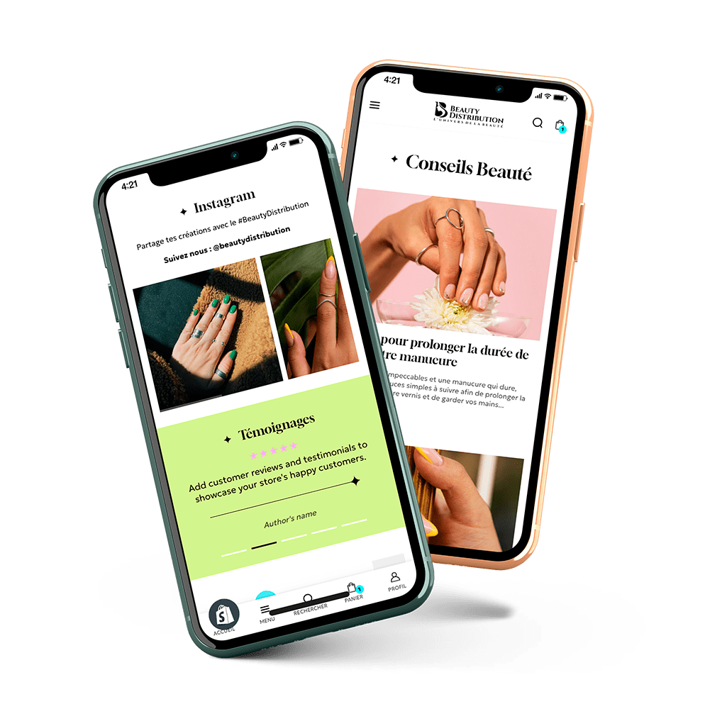 mockup nouveau site Beauty Distribution sur téléphone